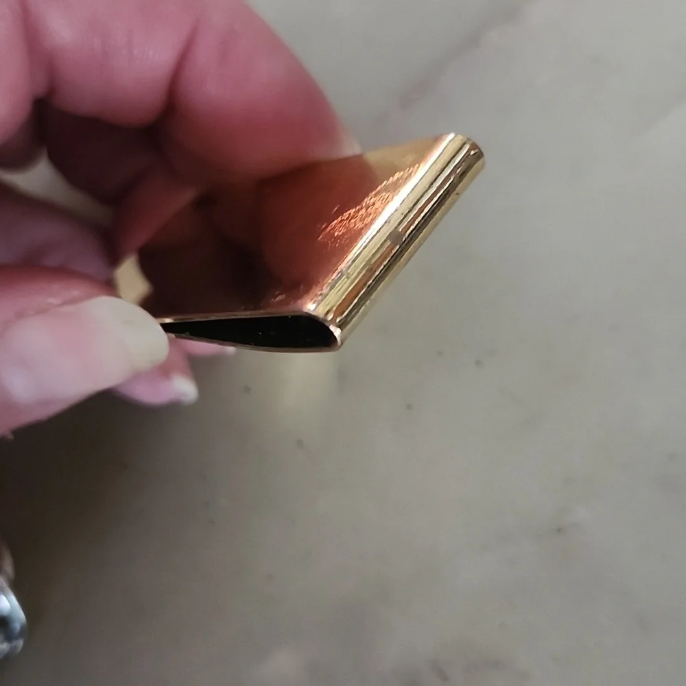 Vintage Gold Tone Money Clip with Single Crystal Accent